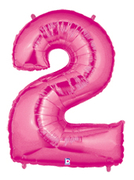 40" Megaloon Pink Number 2 balloon