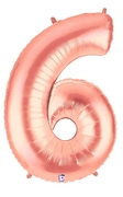 40" Megaloon - Number #6 - Rose Gold balloon