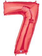 40" Megaloon Red Number 7 balloon