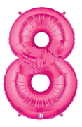 40" Megaloon Pink Number 8 balloon