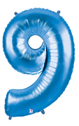 40" Megaloon Blue Number 9 balloon