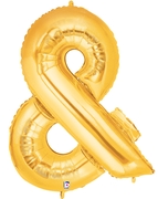 40" Megaloon - Ampersand - Gold balloon