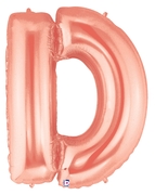 40" Megaloon - Letter D - Rose Gold balloon *Polybagged