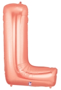 40" Megaloon - Letter L - Rose Gold balloon *Polybagged