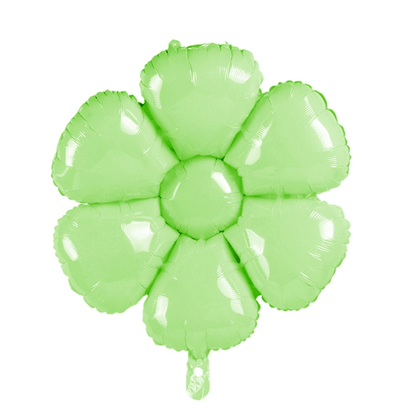 15" Daisy Flower Lime Green Balloon Air-Fill unpacked