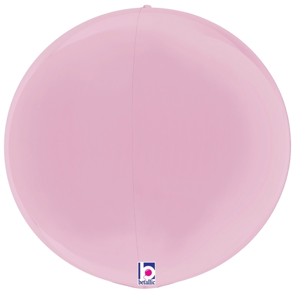15" Pastel Pink Globe Foil Orbz Balloon
