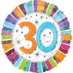 18" Foil - Prismatic Radiant Birthday 30 balloon