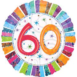 18" Foil - Prismatic Radiant Birthday 60 balloon