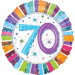18" Foil - Prismatic Radiant Birthday 70 balloon