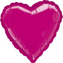 32" Foil Heart Metallic Fuchsia balloon