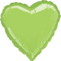32" Foil Heart Metallic Lime Green balloon