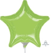 9" Foil Star Lime - Air Fill Only Airfill Heat Seal Required balloon