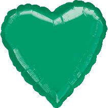 32" Foil Heart Metallic Green balloon