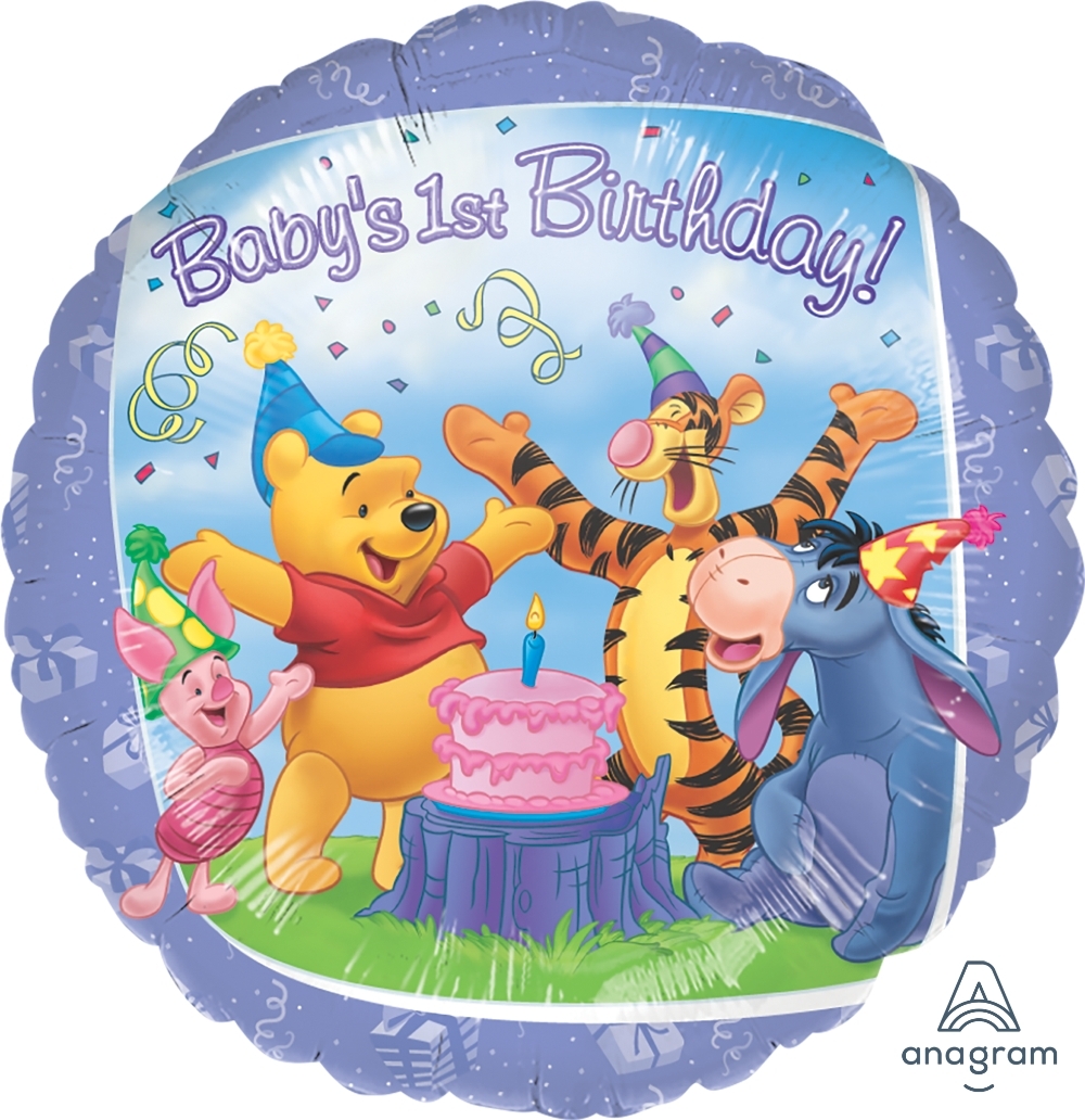18" Foil - Winnie the Pooh & Friends 1st Birthday balloon