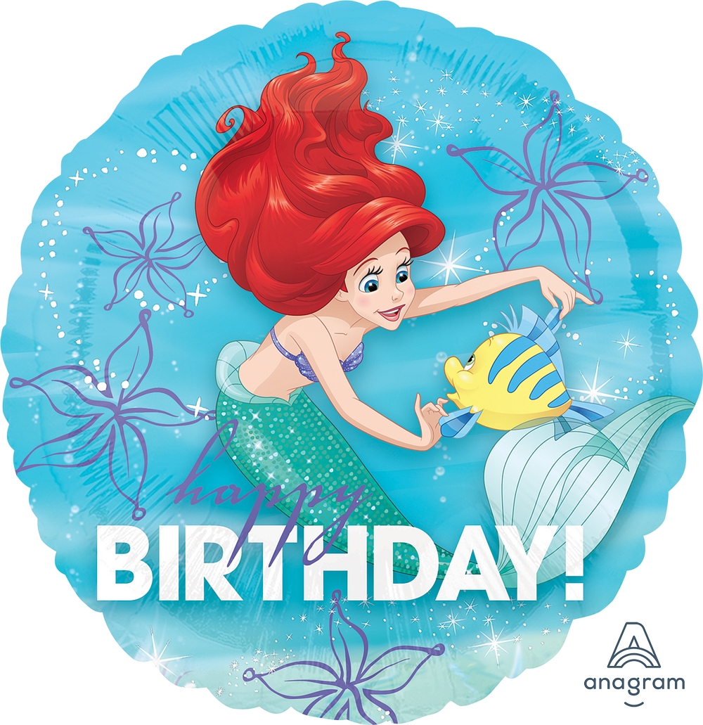 18" Ariel Dream Big Happy Birthday balloon