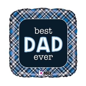 18" Best Dad Ever Plaid Father's Day balloon