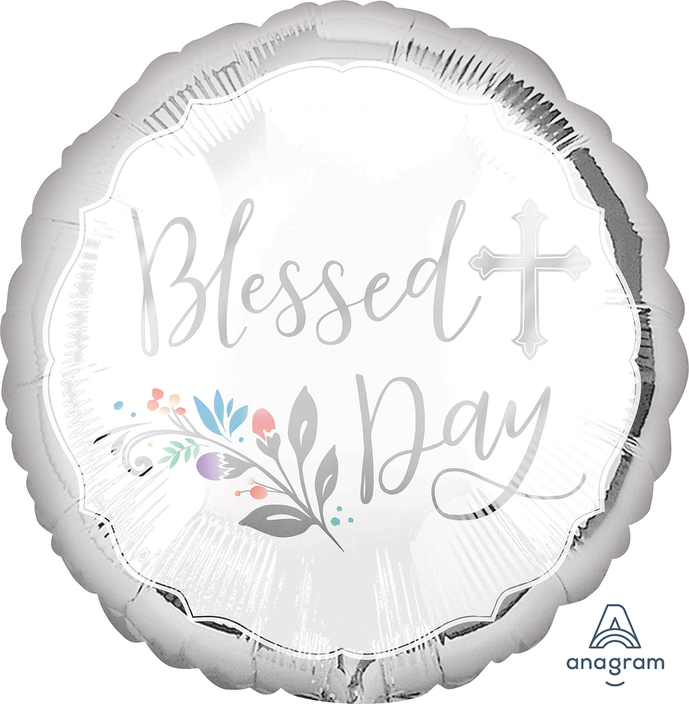 18" Blessed day Holy Day Balloon