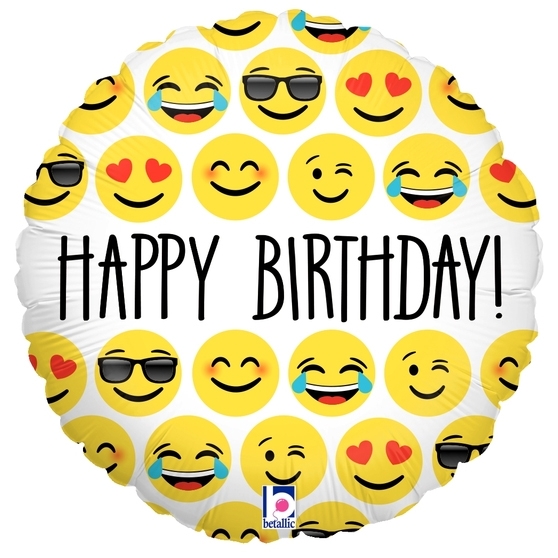 18" Emoji Birthday balloon