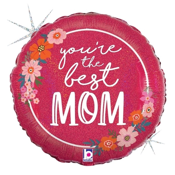 18" Floral Best Mom balloon