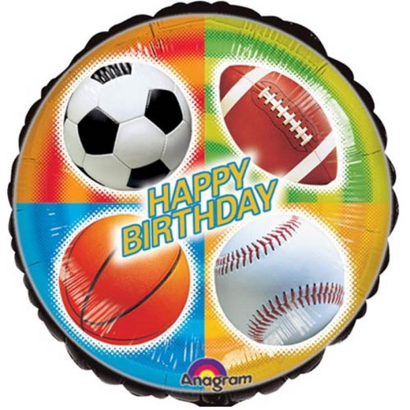 18" Foil - Birthday Championship Sports balloon