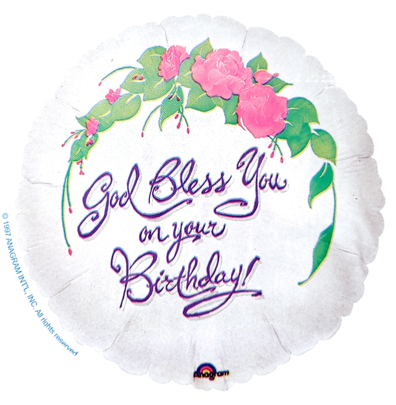 18" Foil - Birthday - God Bless You balloon