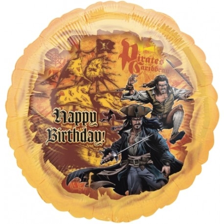 18" Foil - Happy Birthday Pirates of the Caribbean balloon