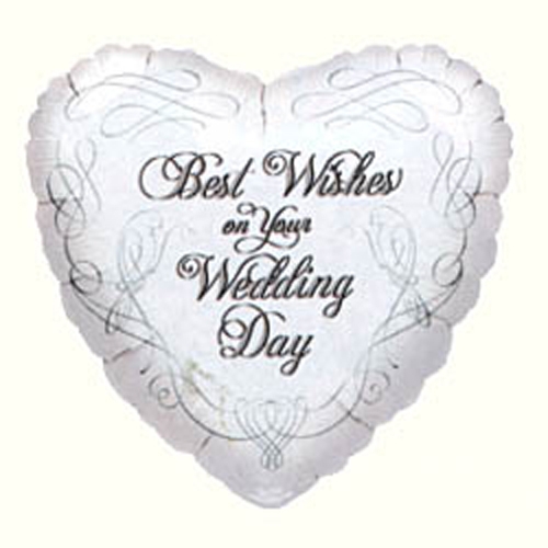 18" Foil - Best Wishes on Wedding Day balloon