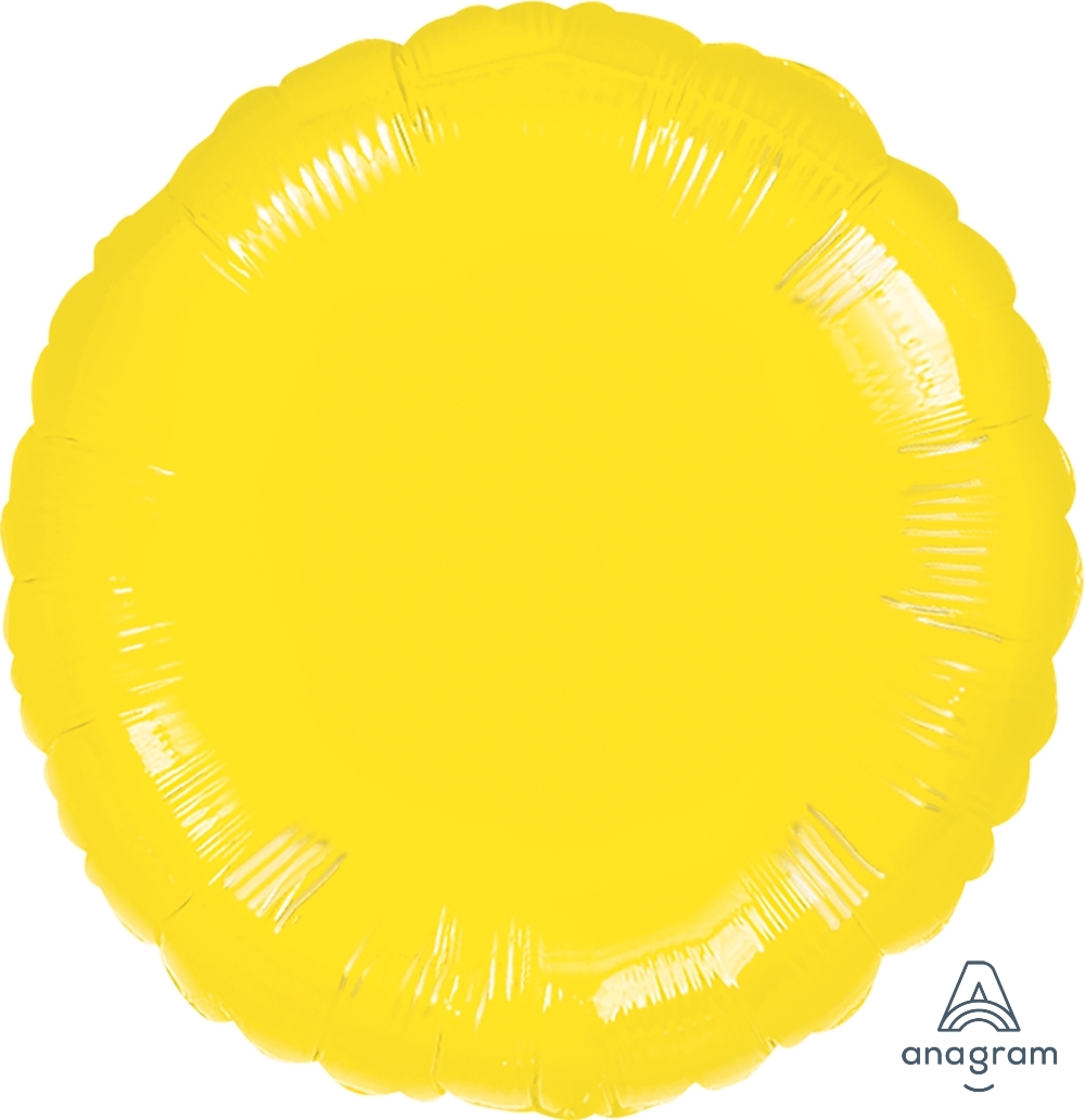 18" Foil Circle - Metallic Yellow balloon