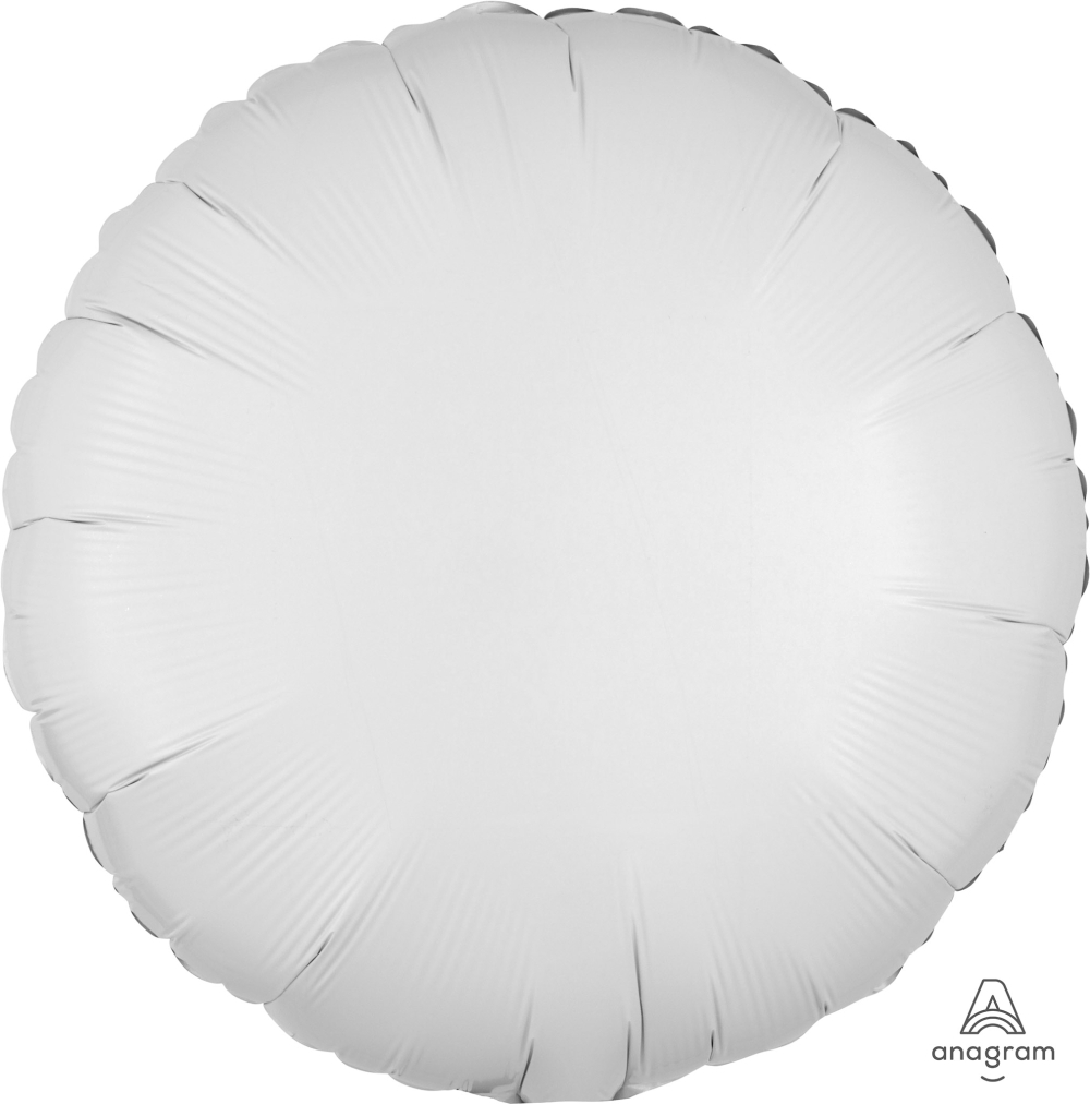 18" Foil Circle - White balloon