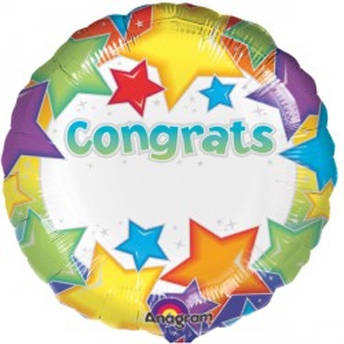 18" Foil - Congrats Stars Personalized balloon