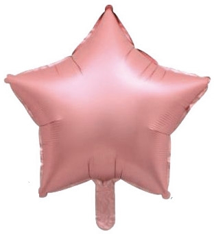 18" Foil Econo-Luxe Satin Chrome Rose Gold Star balloon