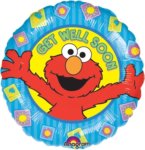 18" Foil - Get Well - Elmo balloon