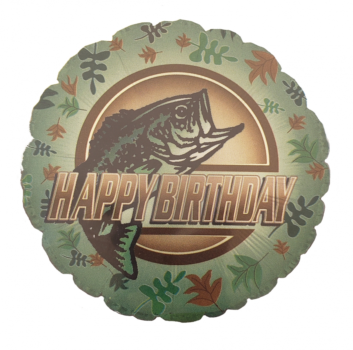 18" Foil - Happy Birthday Bass - Fishing balloon