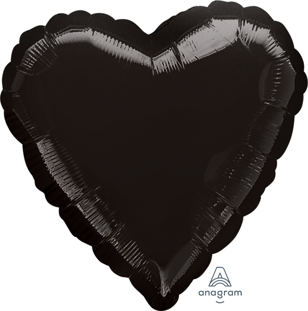 18" Foil Heart - Black balloon