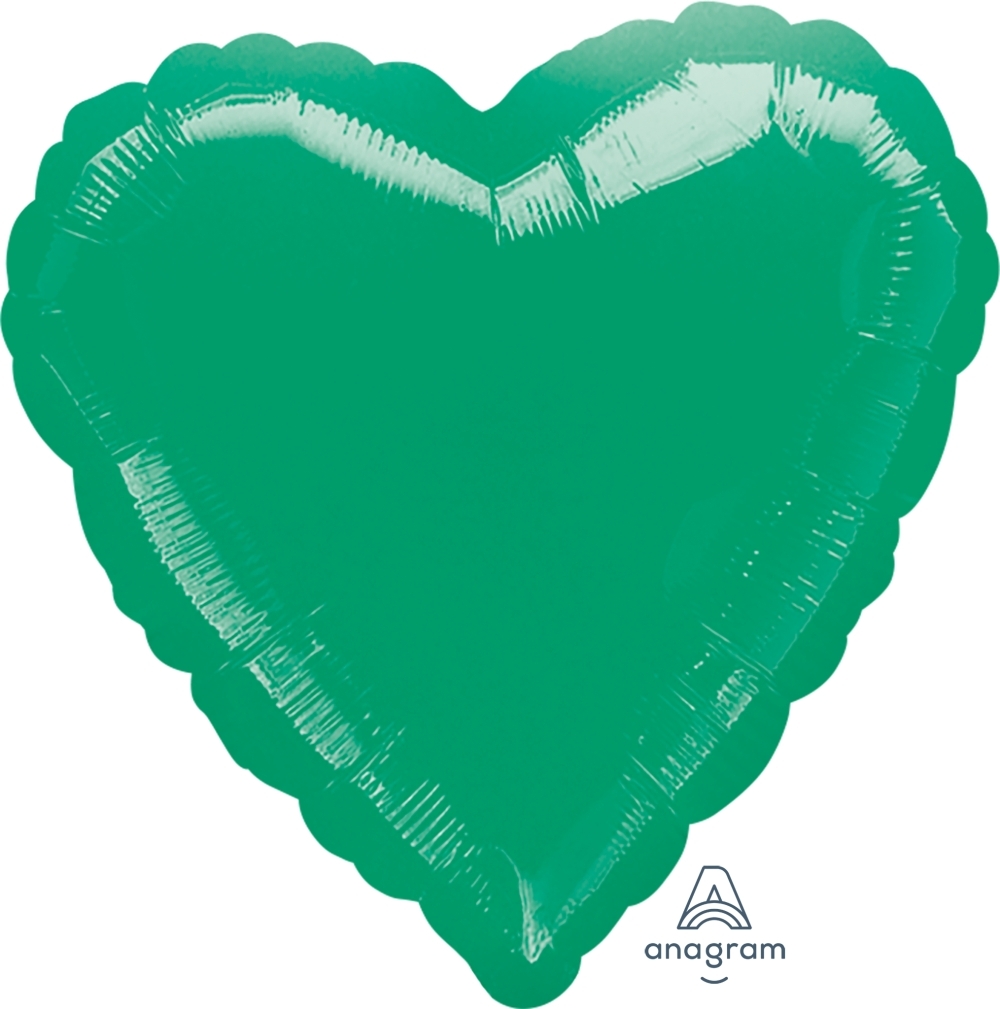 18" Foil Heart - Metallic Green balloon