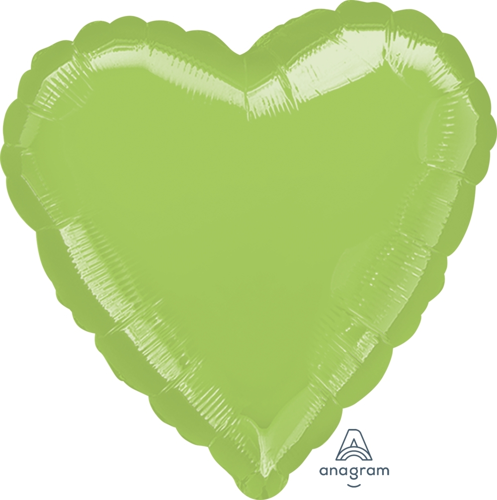 18" Foil Heart - Metallic Lime Green balloon