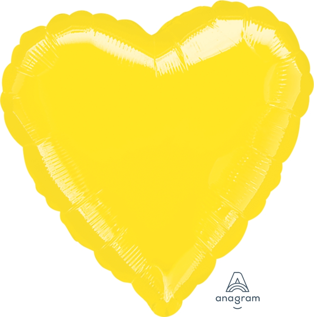 18" Foil Heart - Metallic Yellow balloon