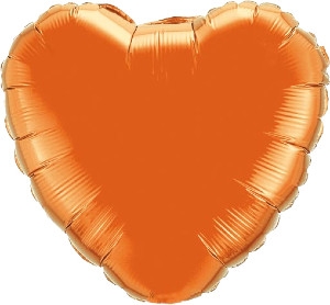 18" Foil Heart - Orange balloon