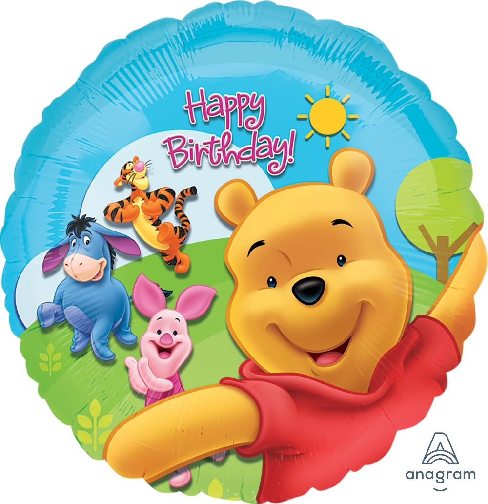 18" Foil - Winnie The Pooh & Friends Sunny Birthday balloon
