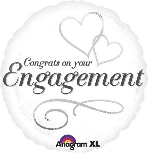 18" Foil - Two Hearts Engagement balloon