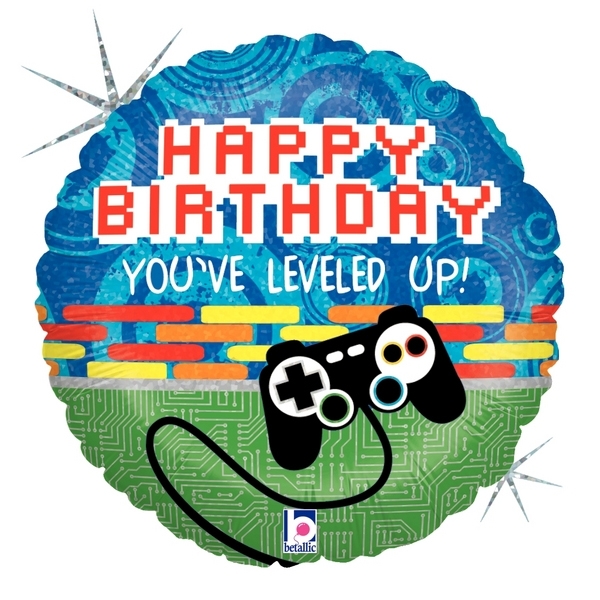 18" Game Controller Birthday You've Leveled Up! balloon