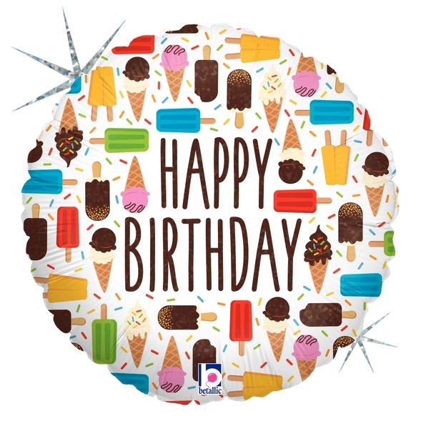 18" Happy Birthday Birthday Ice Cream balloon