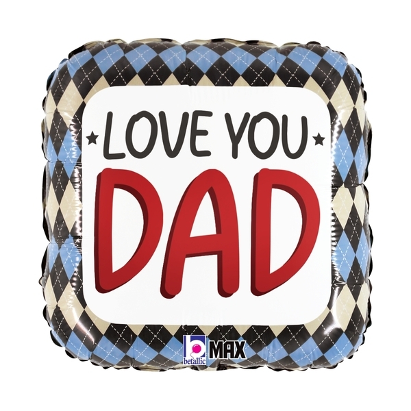 18" Love You Dad Argyle balloon