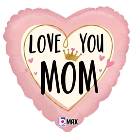 18" Love You Mom Crown balloon
