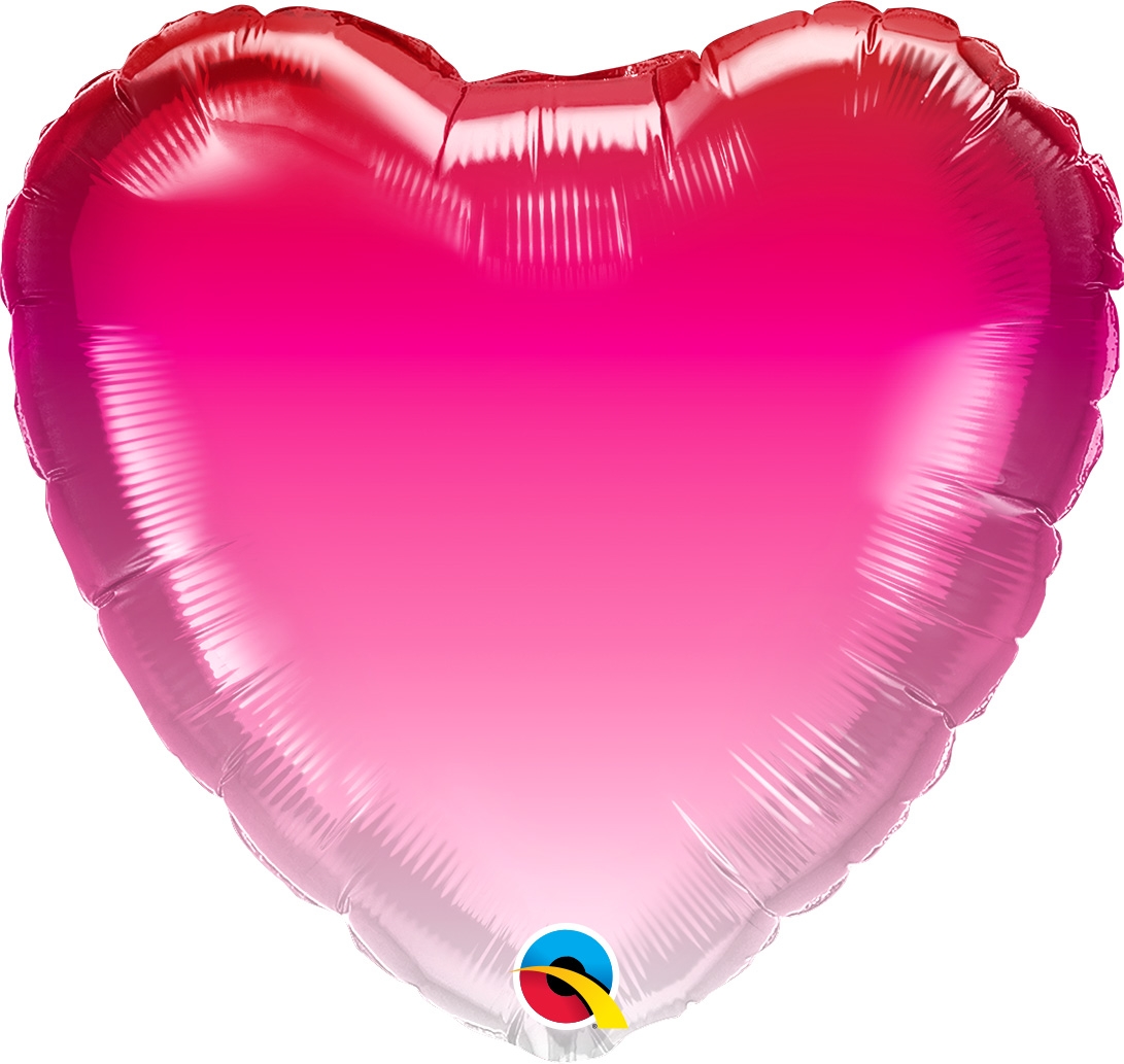 18" Ombre Pink Heart Balloon
