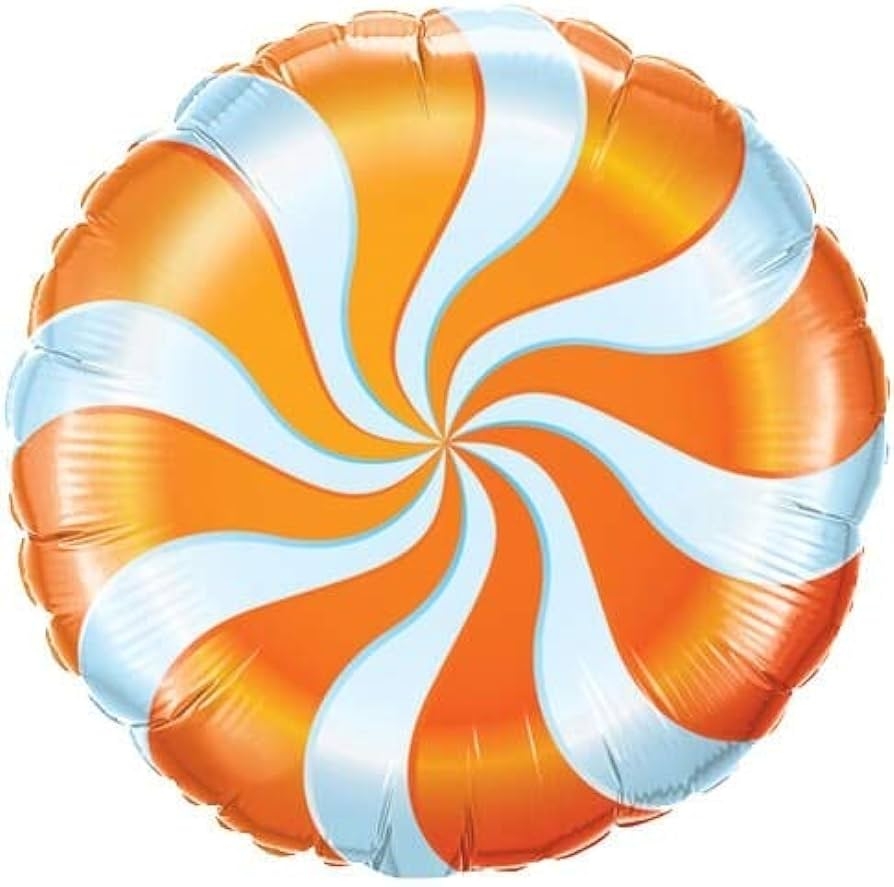 18" Orange Candy Swirl balloon