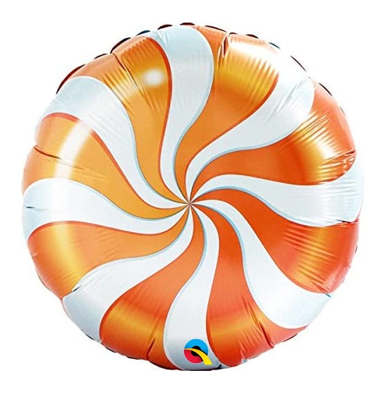 18" Orange Candy Swirl balloon  *Unpacked