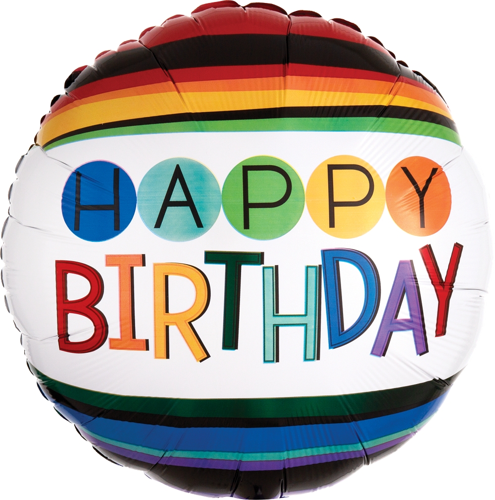 18" Rainbow Birthday Balloon