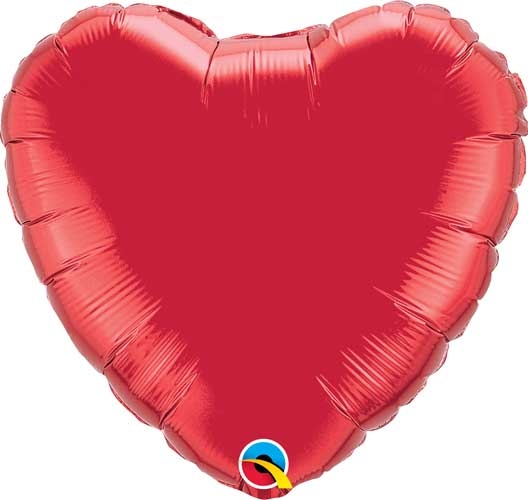 18"  Ruby Red Heart Balloon