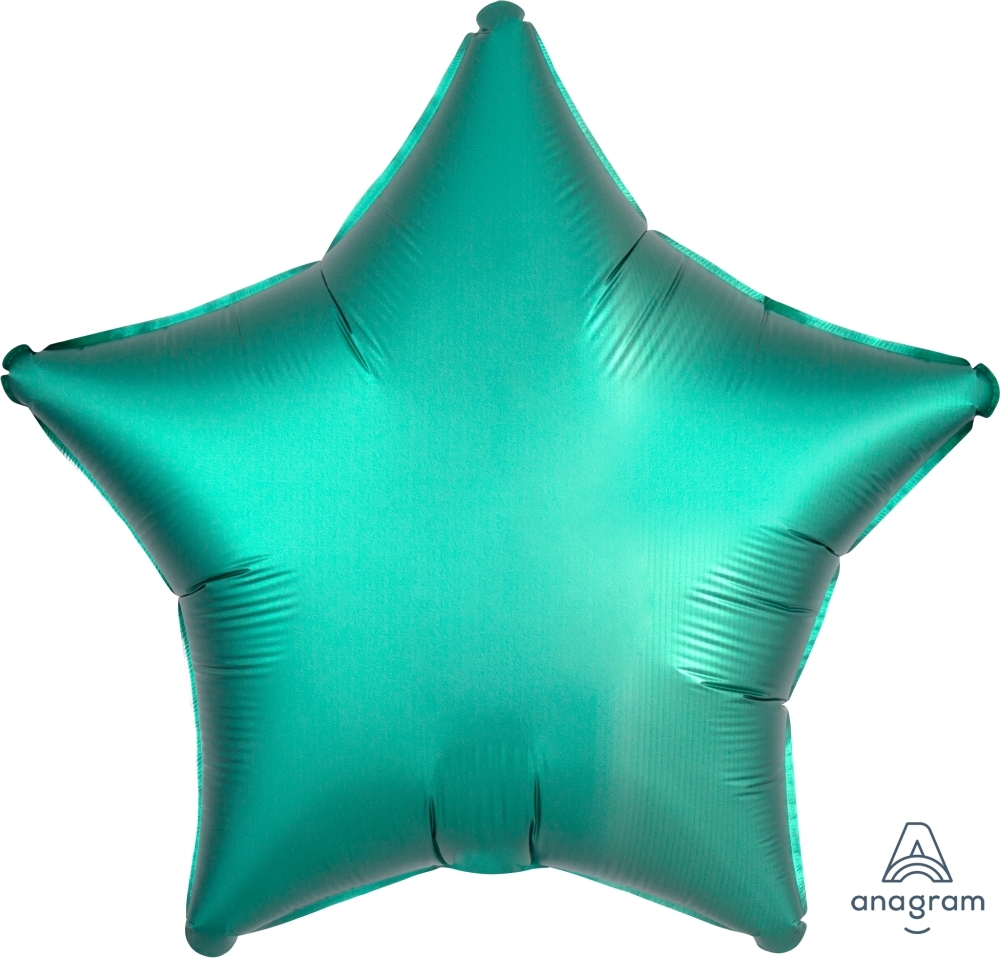 18" Satin Luxe Jade Star Green balloon